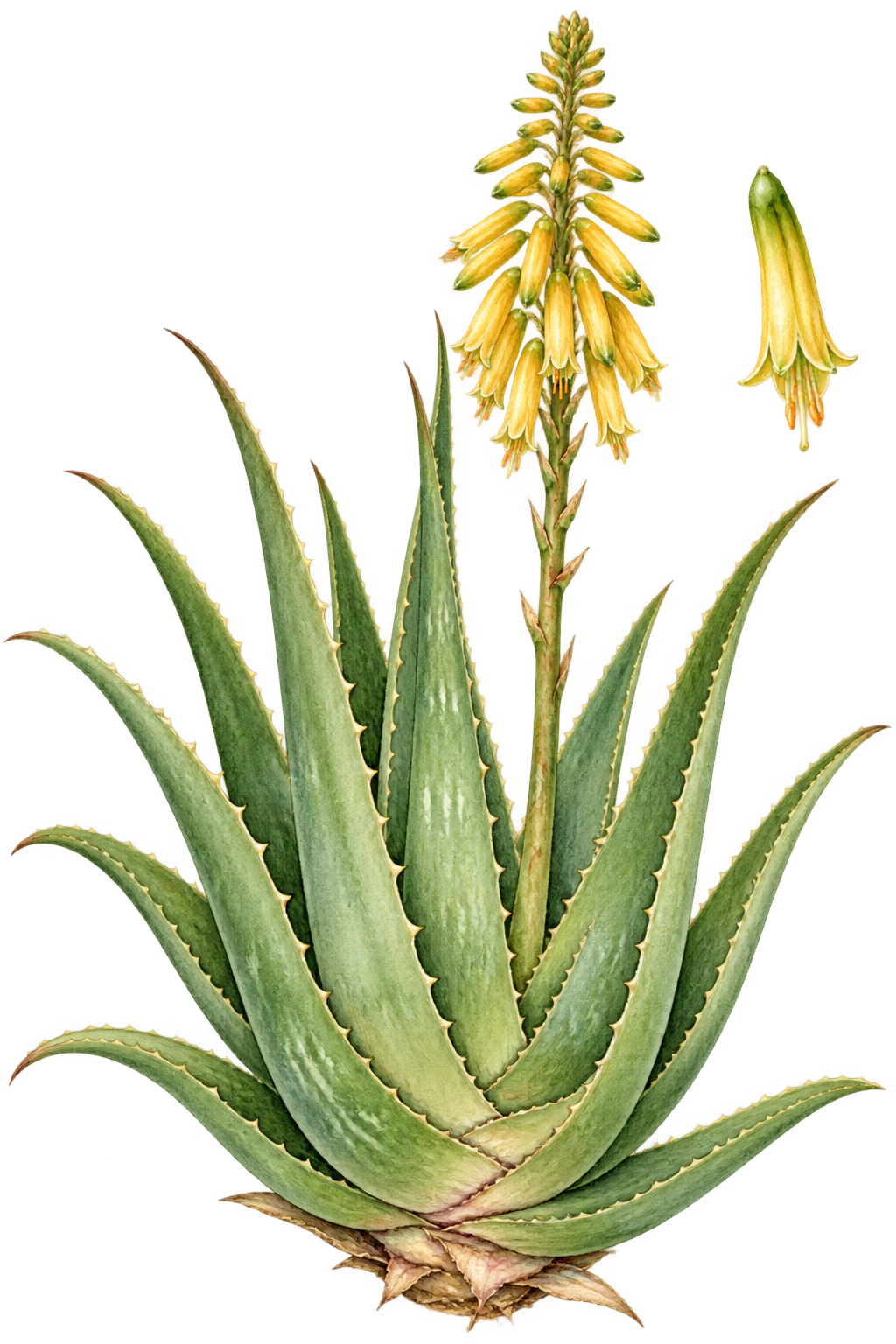 botanical illustration of Bitter Aloes, Aloe vera