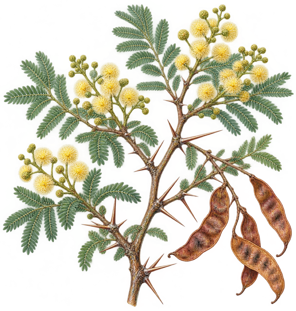 botanical illustration of Acacia lenticularis, Acacia lenticularis