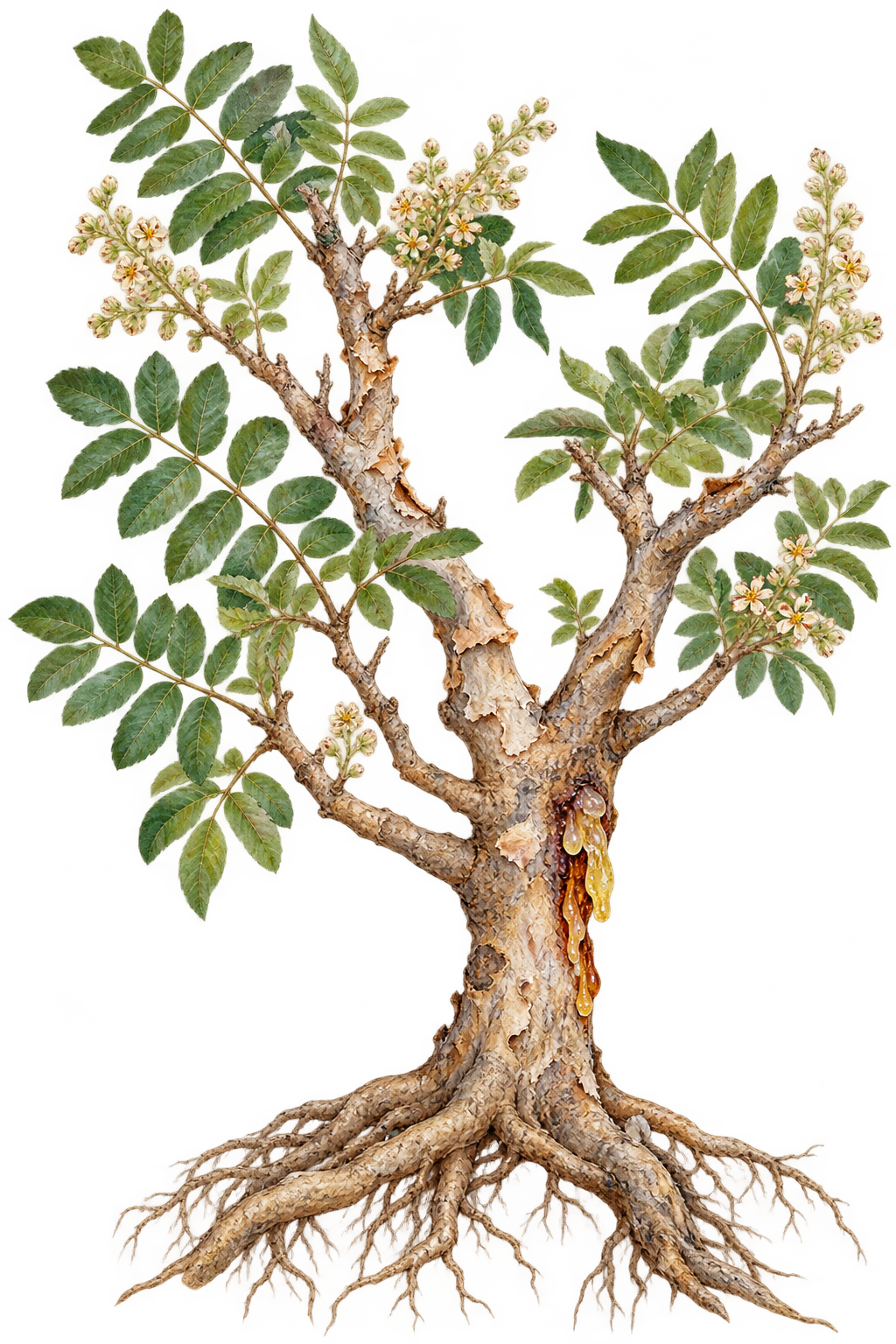 botanical illustration of Salaki, Boswellia serrata