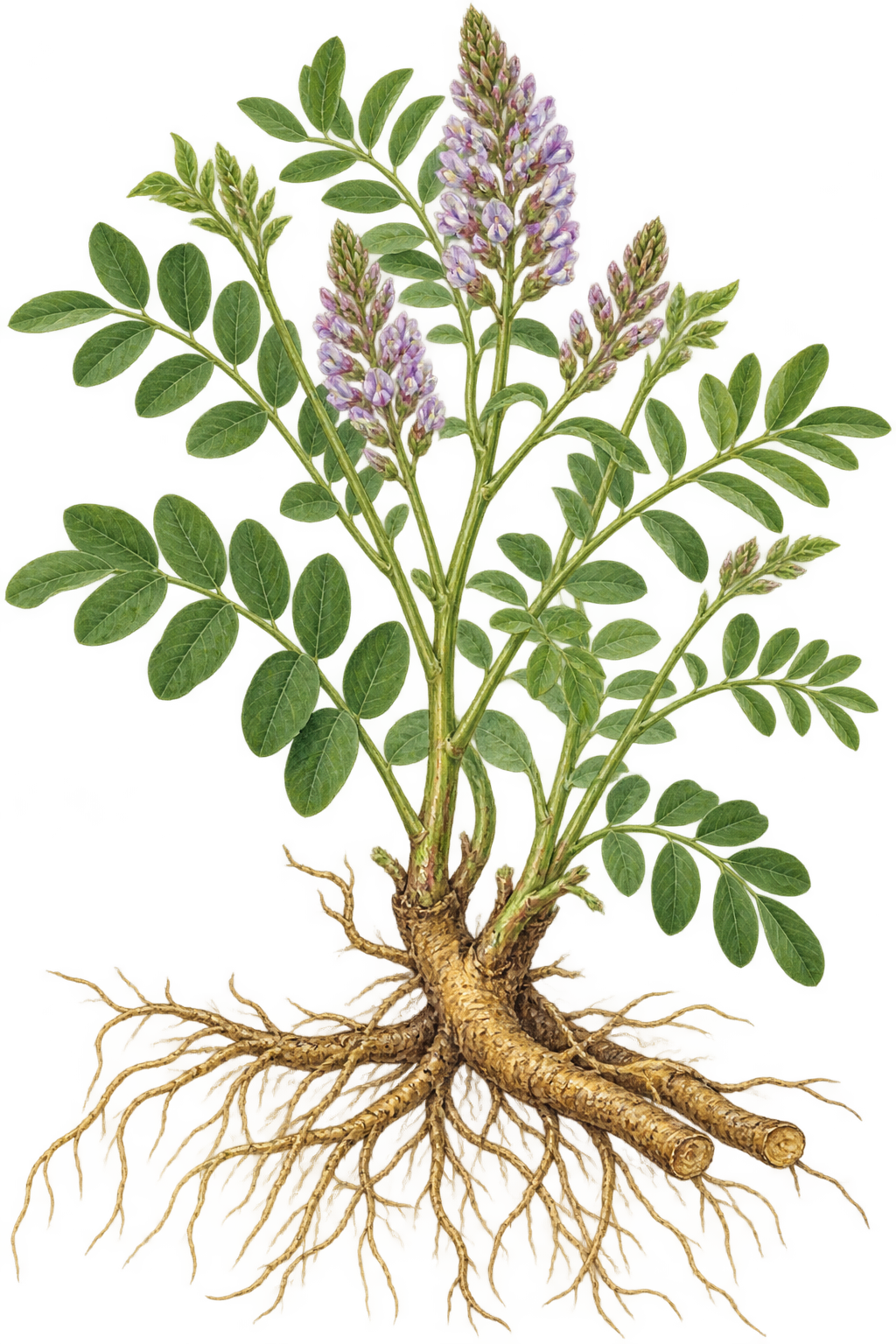 botanical illustration of Commom Licorice, Glycyrrhiza glabra
