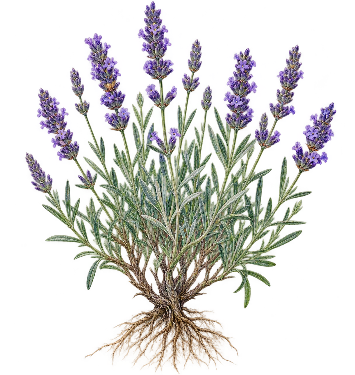 botanical illustration of English Lavender, Lavandula angustifolia